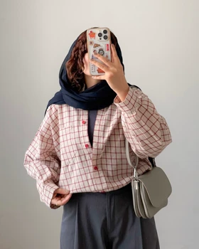 شومیز چارخونه شکوفه