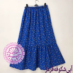 دامن کرپ پفکی بلند در رنگبندی
