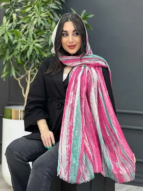 شال حریرنخ آبرنگی خطی