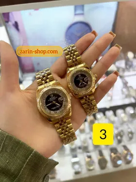 ساعت زنانه و مردانه رولکس نگینی طلایی و دو رنگ