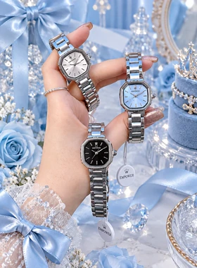 ساعت مچی زنانه امپاور 8ضلعی صفحه مشکی