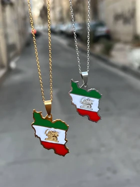 گردنبند ایران شیروخورشید میناکاری