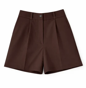 شلوارک کرپ قهوه ای