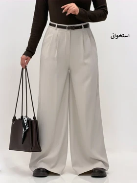 4002-شلوار کرپ سان فول بگ یاس (ایراددار)