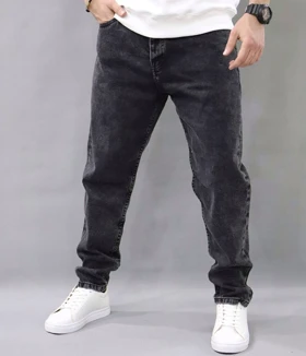 شلوار مافیت ذغالی بدون زاپ مردانه پارچه کجراه پنبه گرماژ بالا کد 61