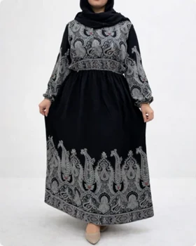 پیراهن سایزبزرگ اندونزی ترمه 7363 (مشکی)