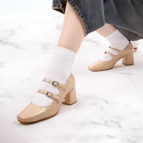 کفش پاشنه‌بلند مدل 5008_کرمی کد 1758