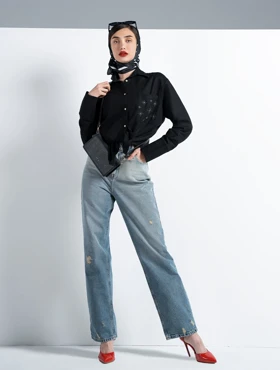 شلوار جین زنانه هوکانی کد 50215