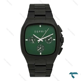 ساعت اسپریت مردانه فول مشکی سه موتور صفحه سبز Esprit-8200-G