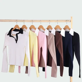 بلوز کبریتی یقه دار آستین بلند کد 0204