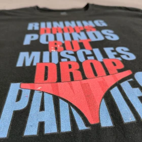 SIZE S-M تیشرت اورجینال برند معتبر HANES امریکا مدل Running drops pounds but muscles drop
