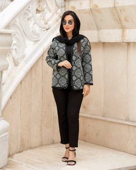 کت زنانه لینن سوزن دوزی گیس بافت