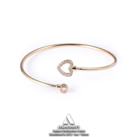 دستبند زنانه بنگل طرح قلب Heart Open Bangle Bracelet GS