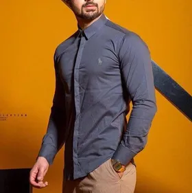پیراهن ساده مردانه Polo رنگ طوسی تیره