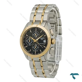 ساعت زنانه تیسوت کورنوگراف دورنگ طلایی صفحه مشکی Tissot-8272-L