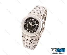ساعت پتک فلیپ ناتیلوس زنانه نقره ای صفحه مشکی Patek-2469-L