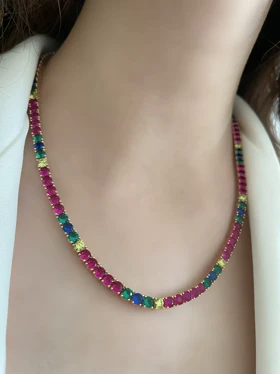 گردنبند تنیسی مولتی کالر ژوپینگ