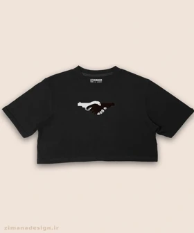 کراپ زنانه طرح دست به تفنگ کد 949