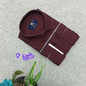 پیراهن ساده تک‌رنگ پارچه دوشین مردانه قواره کلاسیک _ استین بلند