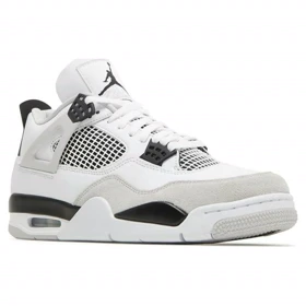 کتانی جردن 4 سفید مشکی رترو اصل ساق‌دار Nike air jordan 4