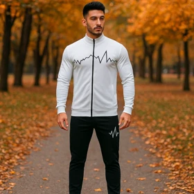 ست سویشرت شلوار مردانه سفید مدل EKO