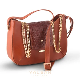 کیف دوشی و دستی زنانه چرم یلسان مدل راشا کد 104-GAN