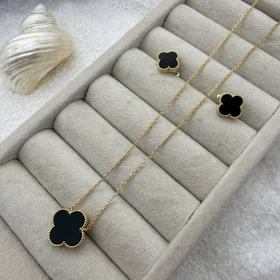 نیم ست ونکلیف سفید تک گل های کوالیتی