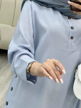 مانتو راه راه جلو بسته بغل سه دکمه