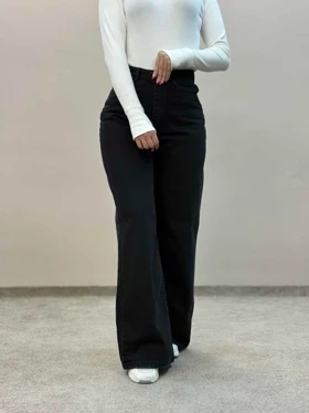 شلوار جین فلربگ ذغالی تیره9469