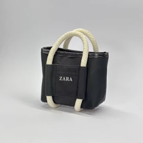 کیف زنانه دستی مدل ZARA بند حصیری مشکی