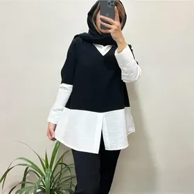 شومیز دو رنگ