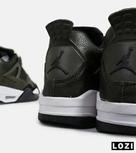 کتانی ساق‌دار زنانه و مردانه سبز زیتونی Nike air jordan 4