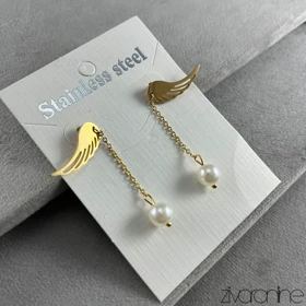 گوشواره زنانه بال فرشته مروارید دار 20362