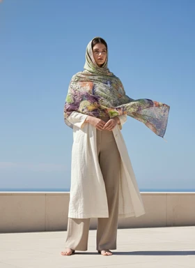 روسری قواره دار ابر و باد