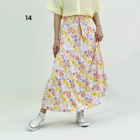 دامن زنانه طرحدار طبقه‌ای