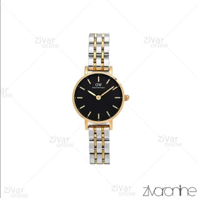 ساعت دنیل ولینگتون زنانه طلایی نقره ای صفحه مشکی خطی اسمال 106315