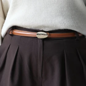 کمربند چرمی مات زنانه مدلbe7040 (عسلی)