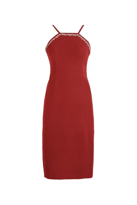 پیراهن کرپ قرمز 9011