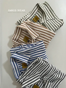 شومیز راه راه لینن زنانه خنک و تابستانی کد 093