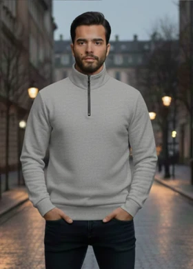 دورس مردانه نیم زیپ مدل Behbod-طوسی