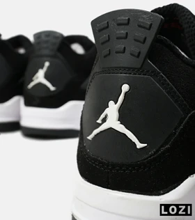 کفش کتانی ساق‌دار مردانه مشکی Nike air jordan 4
