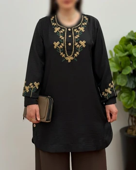 مانتو کوتاه بهاره مشکی مدل روژین (ویژه محرم)