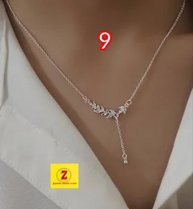 گردنبند زنانه استیل با آبکاری نقره