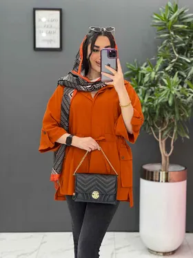 مانتو کمرگت دکمه مخفی