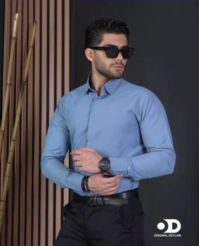 پیراهن دوشین اسپرت-مجلسی مردانه رنگ خاص کد a125 یقه خرگوشی snt