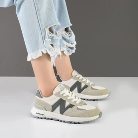 کفش و کتانی زنانه و دخترانه مدل نیوبالانس NEWBALANCE رنگ طوسی کد M672