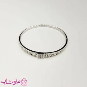 دستبند زنانه ژوپینگ رنگ نقره ای مدل مربع نگین‌دار سایز 2 کد 450