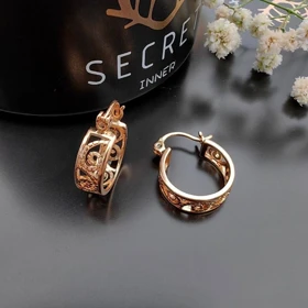 گوشواره حلقه‌ای طرح اسلیمی ژوپینگ کد 98