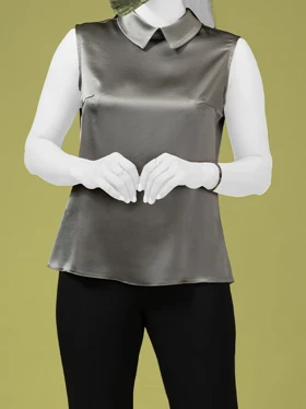 تاپ زنانه مجلسی ساتن کلاسیک نغمه
