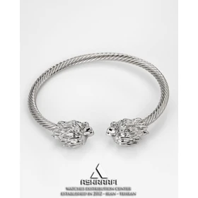 دستبند النگویی نقره‌ای Lion Bracelet S1